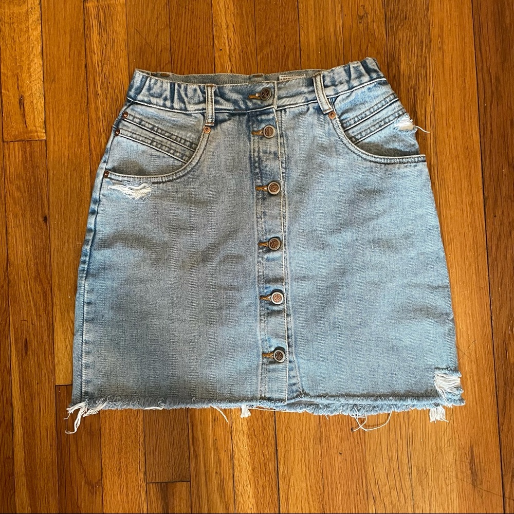 Vintage Button Up Front Denim Skirt